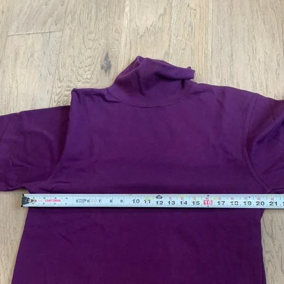 Vintage L.L. Bean Purple Turtleneck Pullover Size Small - Picture 4 of 9